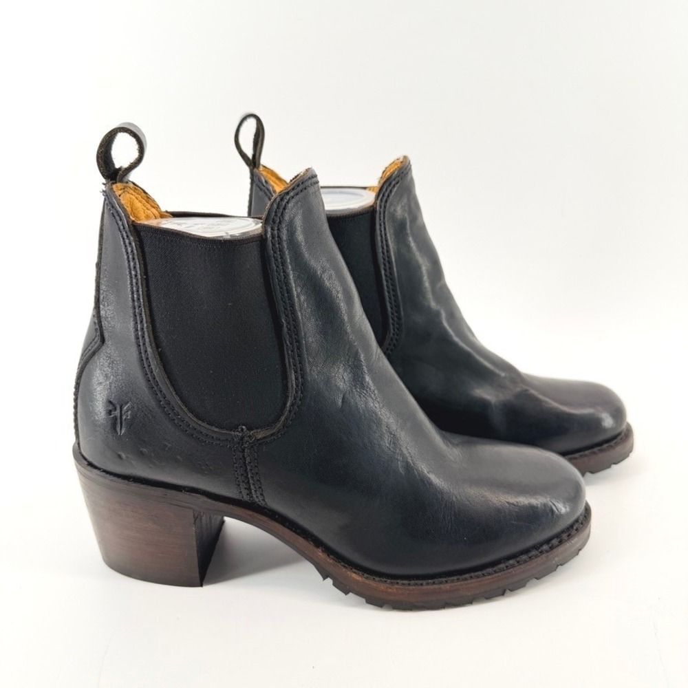 Frye Sabrina Chelsea Boot USA Heritage Black Leather Ankle Deadstock Womens 7.5M